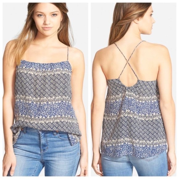 Madewell Tops - Madewell Print Cross Back Silk Camisole Top 0